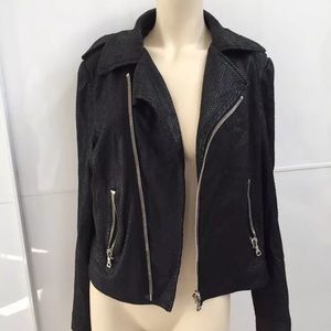 Elie Tahari Leather Jacket Coat Size Large